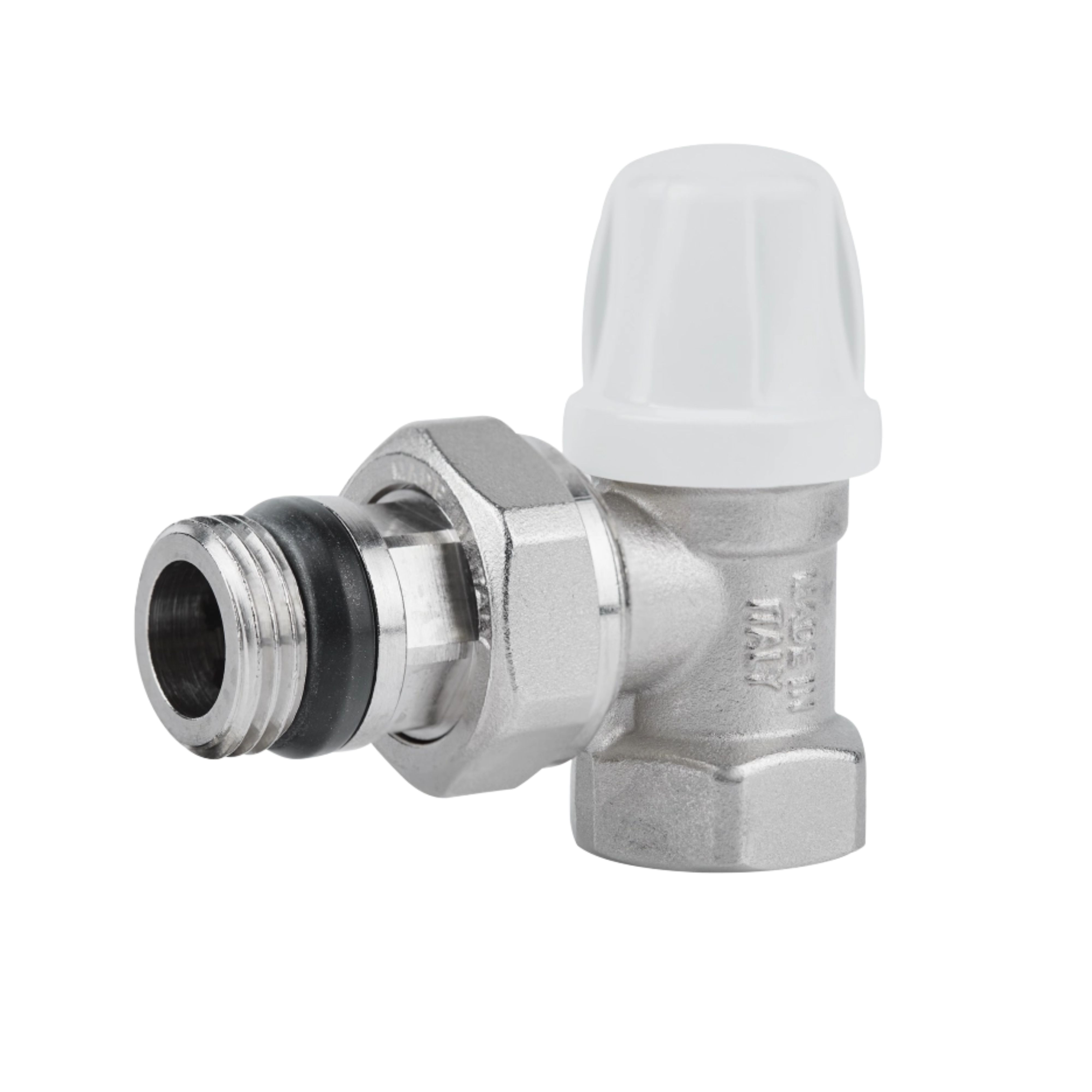 Кран радіаторний Icma 1/2" з антипротіканням кутовий без ручки №952