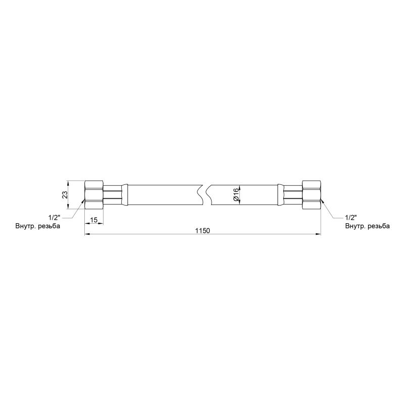 Шланг для газу Thermo Alliance Standart чорний 1/2" ВВ 80 см SD91G80 — фото 2