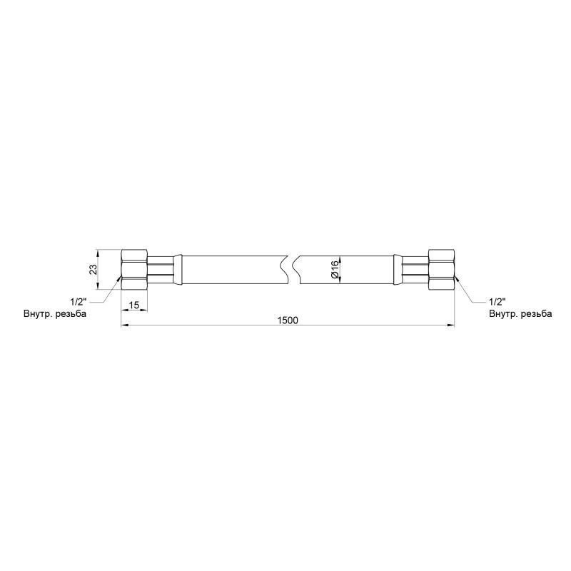 Шланг для газу Thermo Alliance Standart чорний 1/2" ВВ 100 см SD91G100 — фото 2