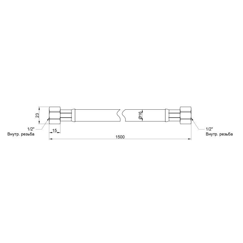 Шланг для газу Thermo Alliance Standart чорний 1/2" ВВ 120 см SD91G120 — фото 2
