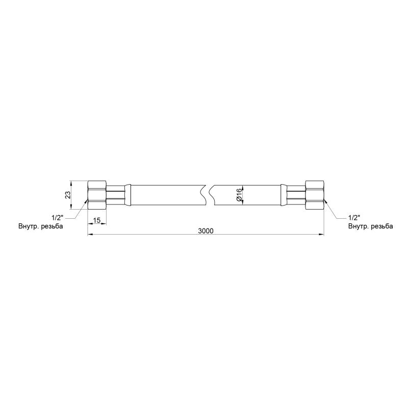 Шланг для газу Thermo Alliance Standart чорний 1/2" ВВ 300 см SD91G300 — фото 2