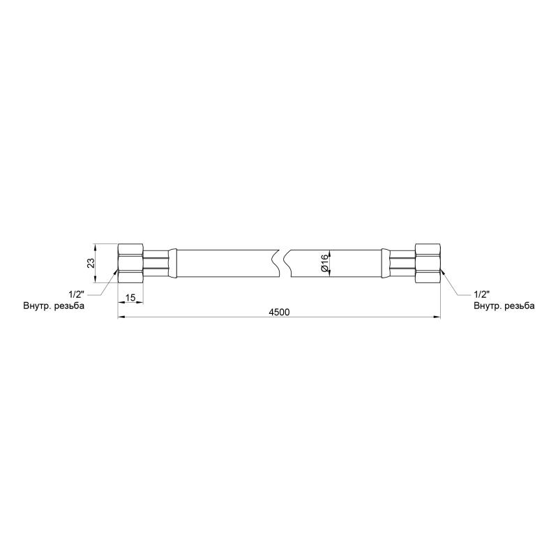 Шланг для газу Thermo Alliance Standart чорний 1/2" ВВ 400 см SD91G400 — фото 2