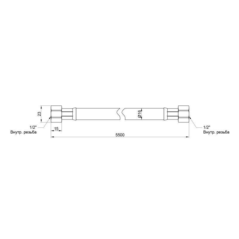 Шланг для газу Thermo Alliance Standart чорний 1/2" ВВ 500 см SD91G500 — фото 2