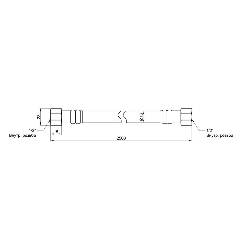 Шланг для газу Thermo Alliance Standart білий 1/2" ВВ 200 см SD90G200 — фото 2