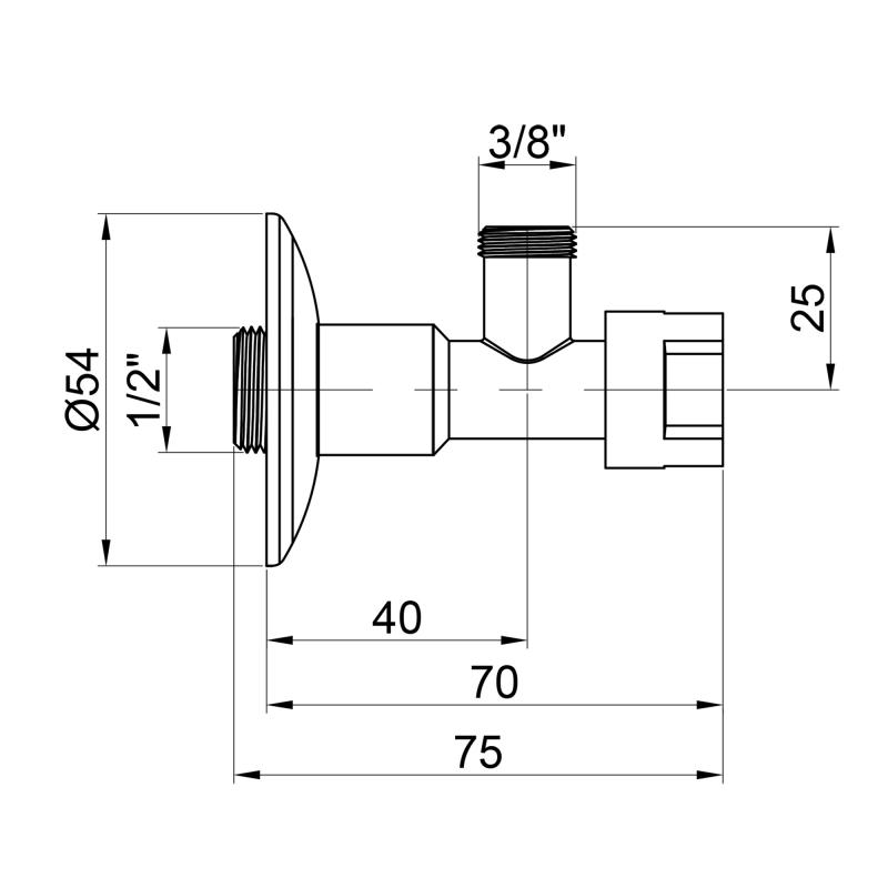 Кран приладовий буксовий Icma 1/2" х3/8" кутовий №519 — фото 2