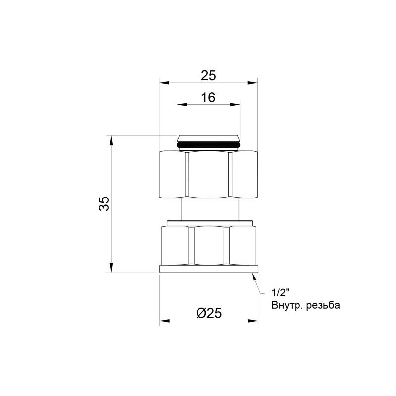 Перехідник обтискний Thermo Alliance Standart 16х1/2" ВР SD153W1615 — фото 2
