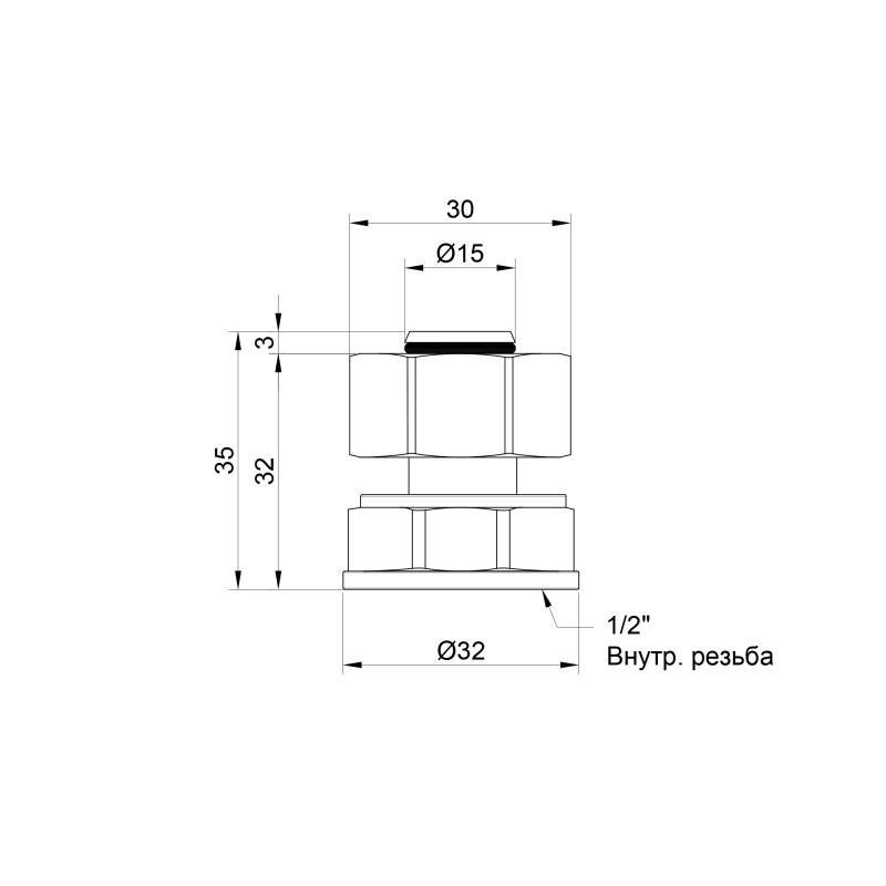 Перехідник обтискний Thermo Alliance Standart 20х1/2" ВР SD153W2015 — фото 2