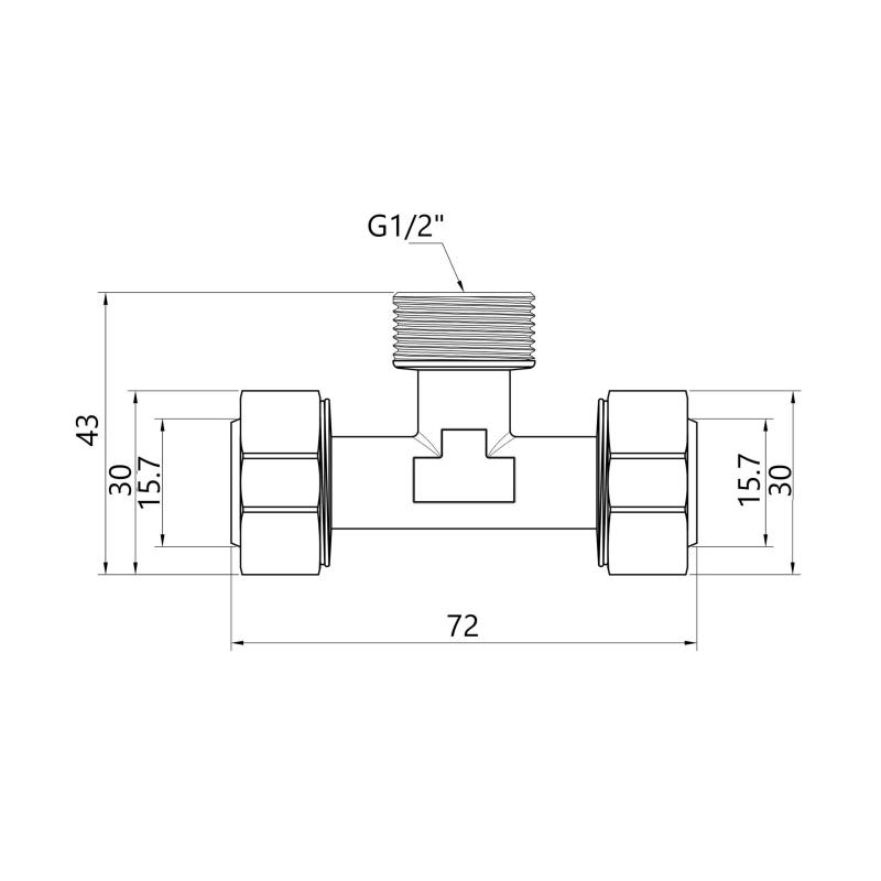 Трійник обтискний Thermo Alliance Standart 20х1/2"х20 ЗР SD160W201520 — фото 2