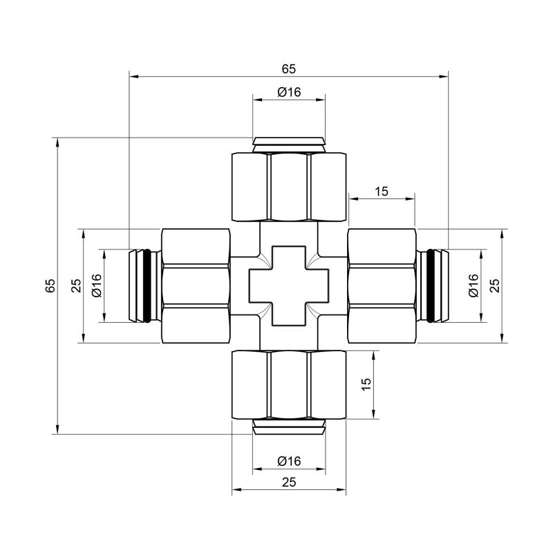 Хрестовина обтискна Thermo Alliance Standart 16 SD150W16161616 — фото 2
