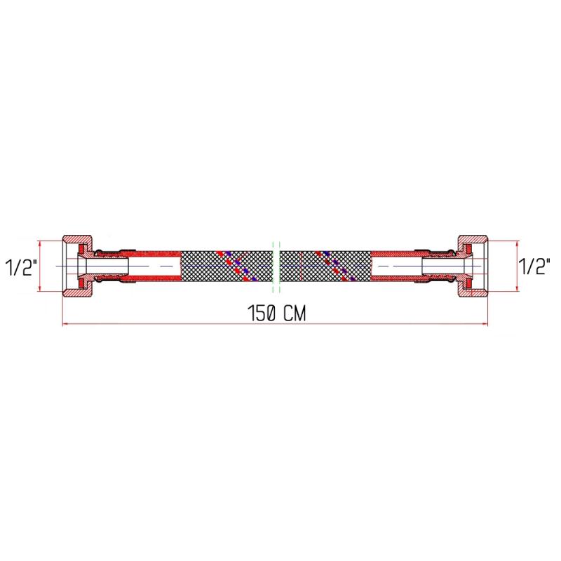 Гнучка підводка для води Thermo Alliance Forte ВВ 150 см SF381W150 — фото 2