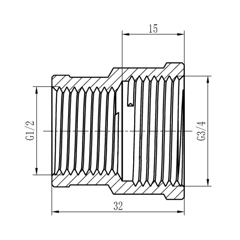 Муфта редукційна Thermo Alliance Forte 1/2"х3/4" ВВ SF3572015 — фото 2