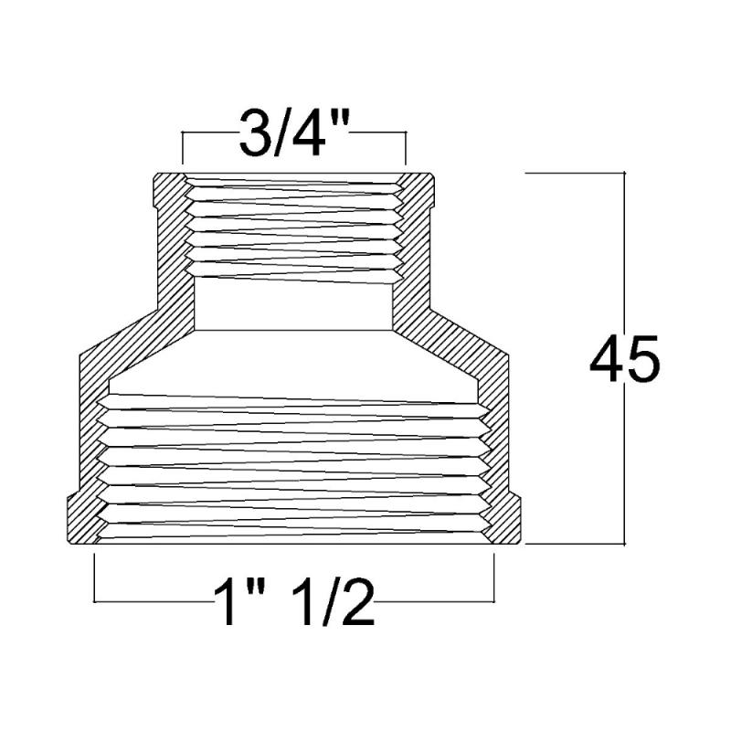 Муфта редукційна Thermo Alliance Forte 1 1/2х3/4" ВВ SF3574020 — фото 2