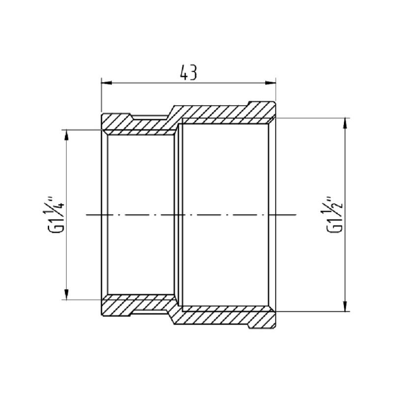 Муфта редукційна Thermo Alliance Forte 1 1/2х1" 1/4 ВВ SF3574032 — фото 2