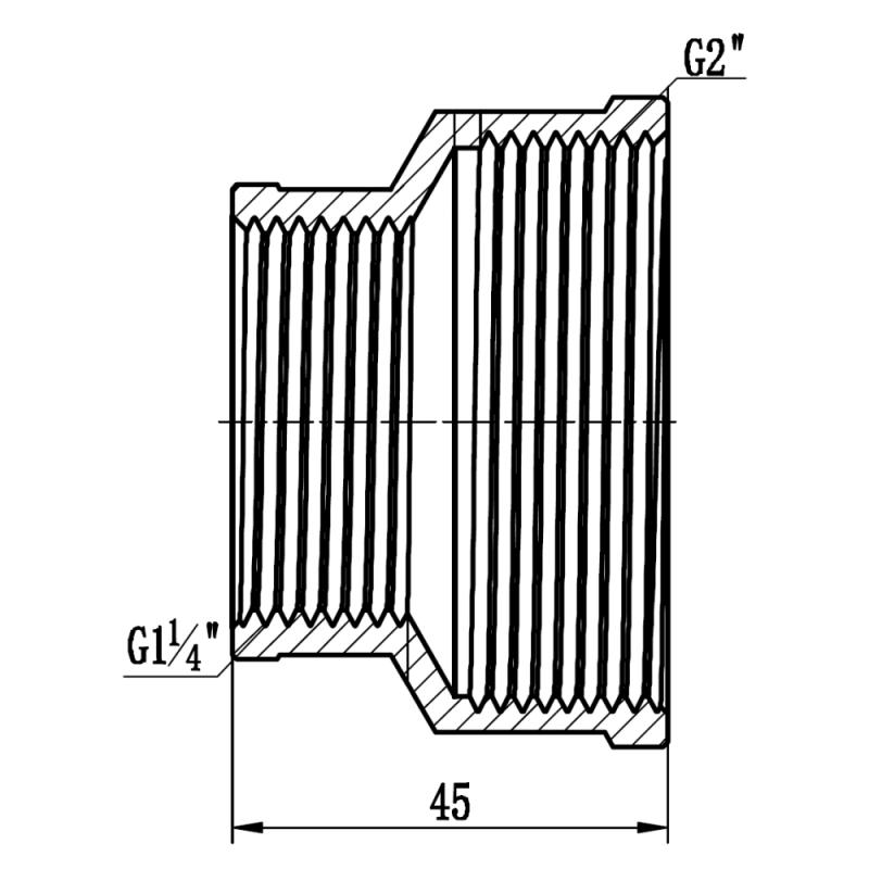 Муфта редукційна Thermo Alliance Forte 2"х1" 1/4 ВВ SF3575032 — фото 2