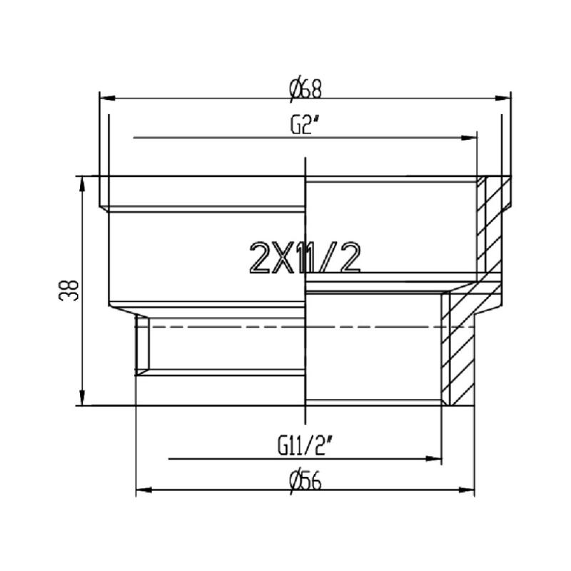 Муфта редукційна Thermo Alliance Forte 2"х1" 1/2 ВВ SF3575040 — фото 2