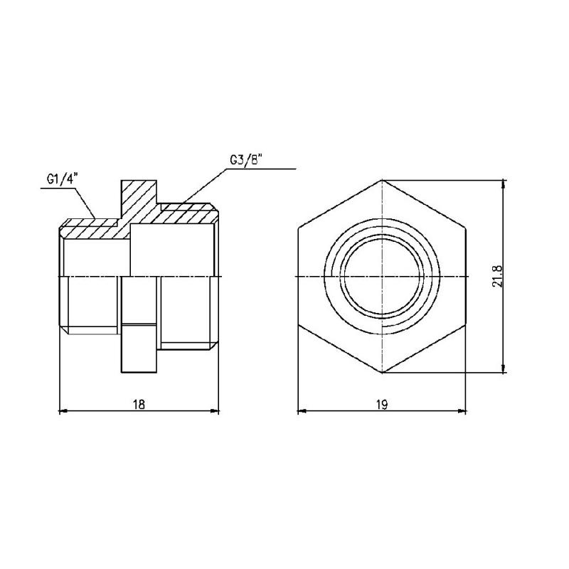 Ніпель редукційний Thermo Alliance Forte 3/8"х1/4" SF35996 — фото 2
