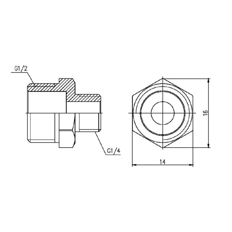Ніпель редукційний Thermo Alliance Forte 1/2"х1/4" SF359156 — фото 2