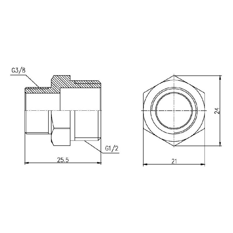 Ніпель редукційний Thermo Alliance Forte 1/2"х3/8" SF359159 — фото 2