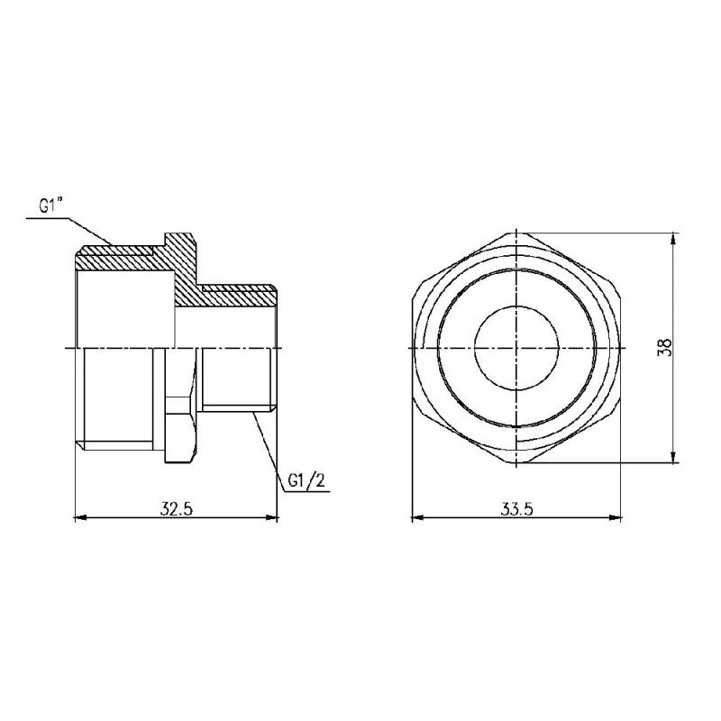 Ніпель редукційний Thermo Alliance Forte 1" х1/2" SF3592515 — фото 2