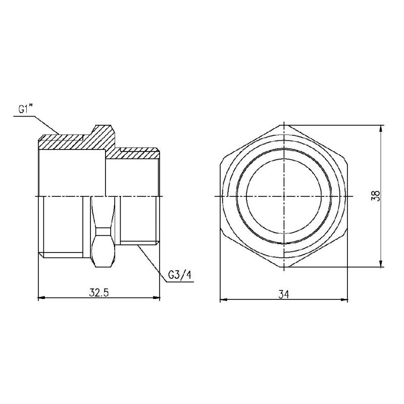 Ніпель редукційний Thermo Alliance Forte 1" х3/4" SF3592520 — фото 2