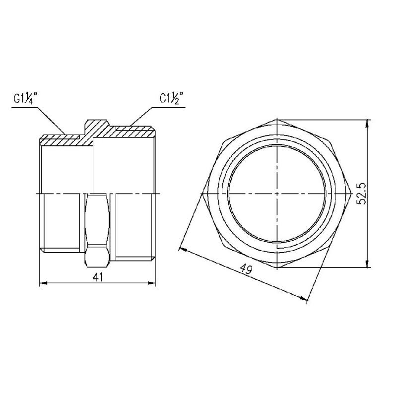 Ніпель редукційний Thermo Alliance Forte 1 1/2"х11/4" SF3594032 — фото 2