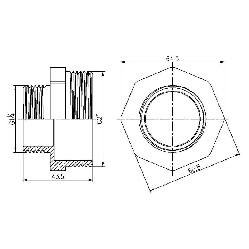 Ніпель редукційний Thermo Alliance Forte 2"х1" 1/4 SF3595032 — фото 2