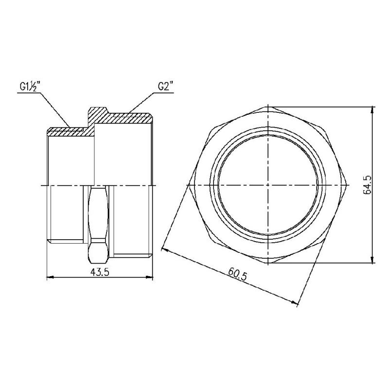 Ніпель редукційний Thermo Alliance Forte 2"х1" 1/2 SF3595040 — фото 2