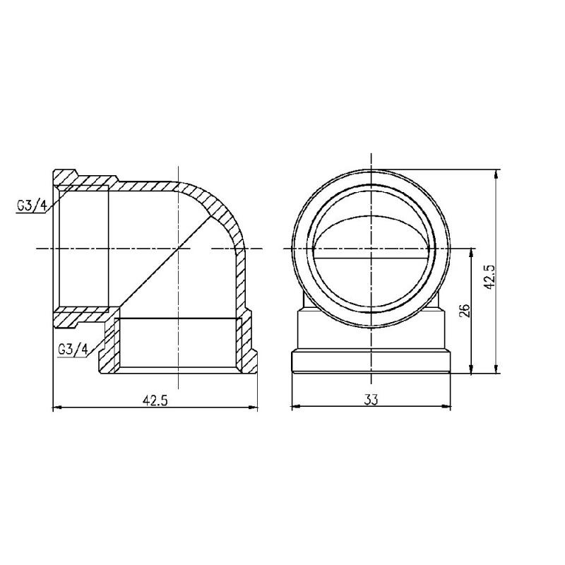 Кут Thermo Alliance Forte 3/4" ВВ SF36820 — фото 2