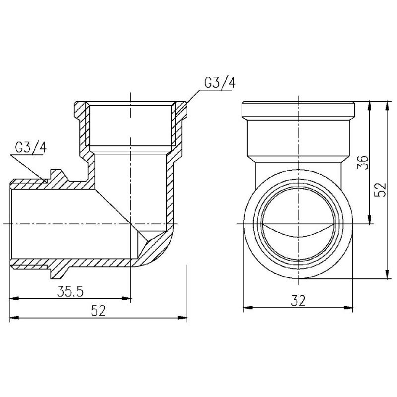 Кут Thermo Alliance Forte 3/4" ВЗ SF37220 — фото 2