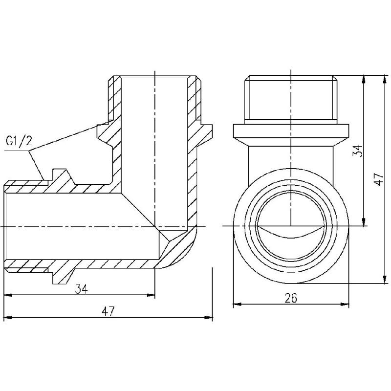 Кут Thermo Alliance Forte 1/2" ЗЗ SF37315 — фото 2