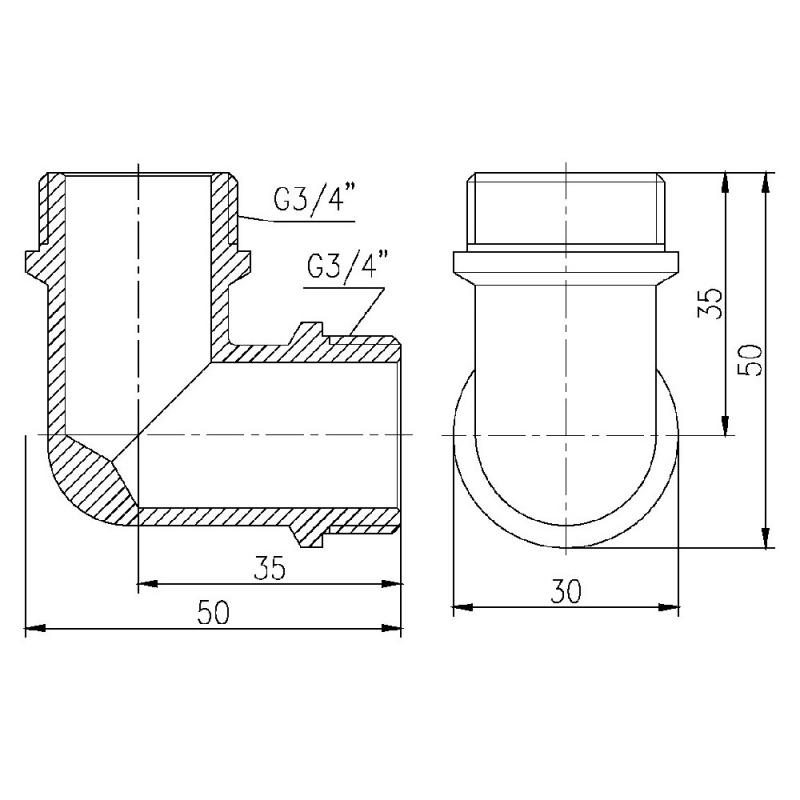 Кут Thermo Alliance Forte 3/4" ЗЗ SF37320 — фото 2