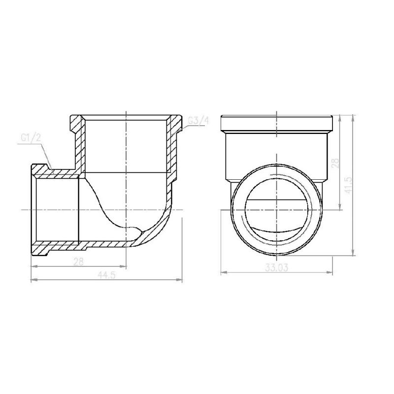 Кут редукційний Thermo Alliance Forte 1/2"х3/4" ВВ SF3692015 — фото 2