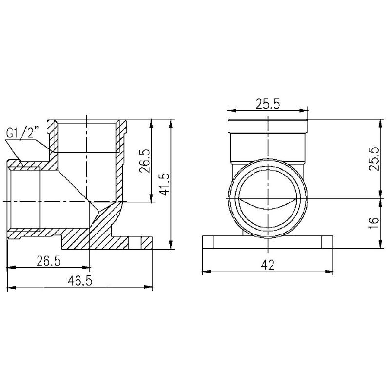 Кут настінний Thermo Alliance Forte 1/2" ВВ SF37115 — фото 2