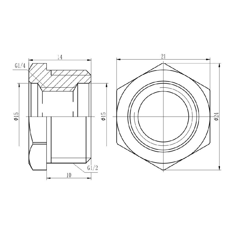 Футорка Thermo Alliance Forte 1/2"х1/4" ЗВ SF374156 — фото 2