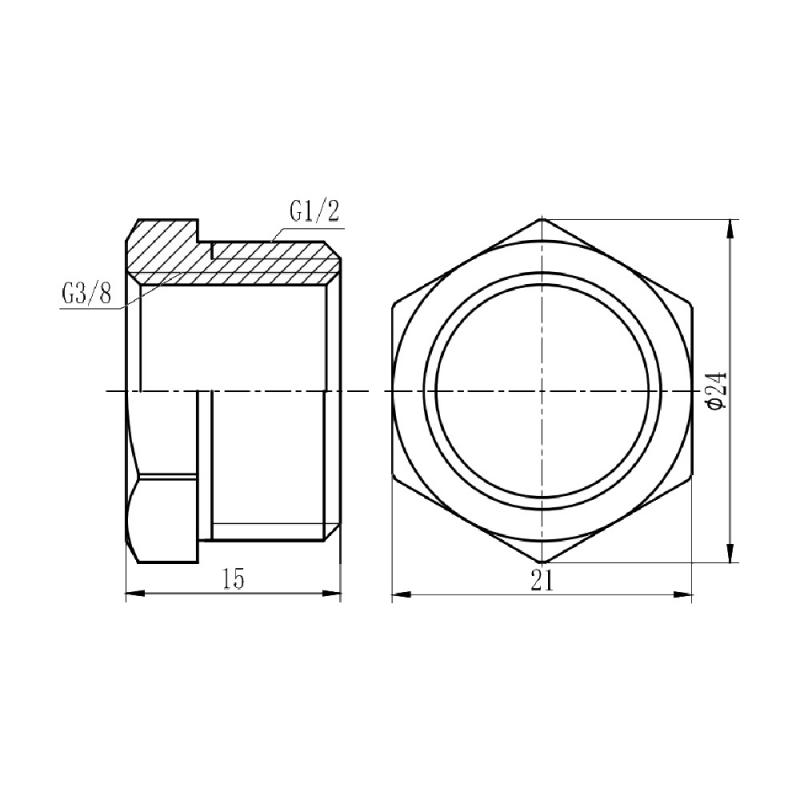 Футорка Thermo Alliance Forte 1/2"х3/8" ЗВ SF374159 — фото 2