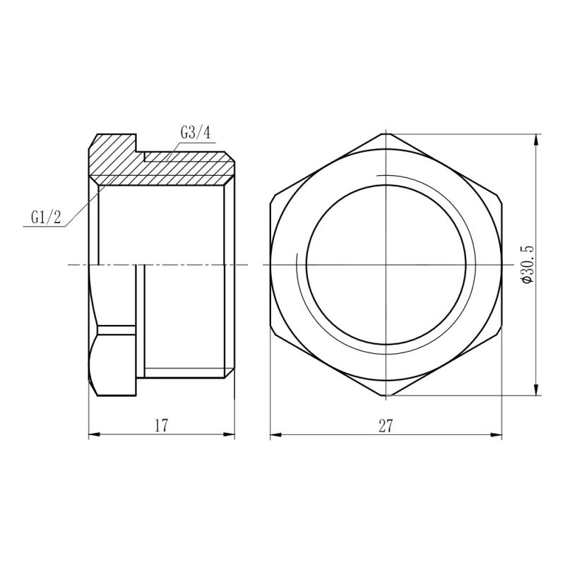 Футорка Thermo Alliance Forte 1/2"х3/4" ЗВ SF3742015 — фото 2
