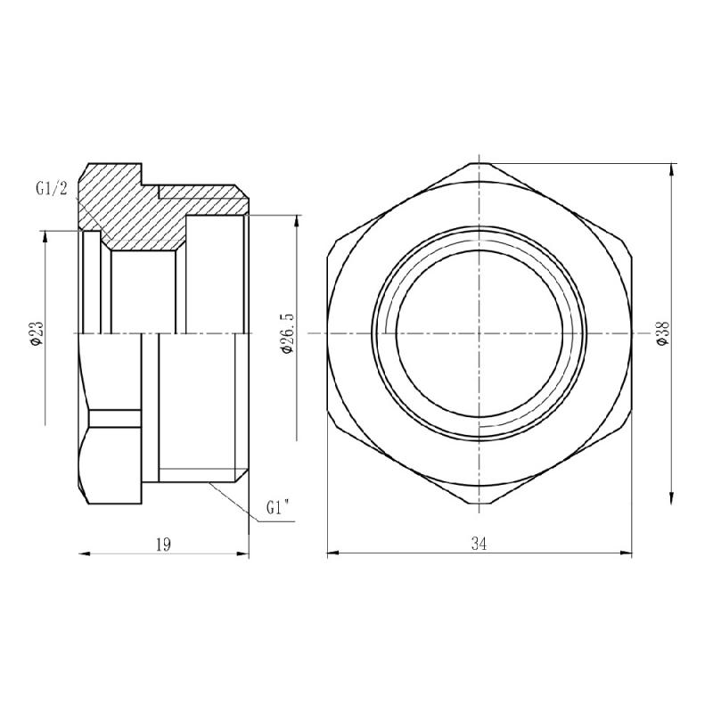 Футорка Thermo Alliance Forte 1"х1/2" ЗВ SF3742515 — фото 2