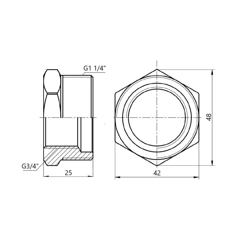 Футорка Thermo Alliance Forte 1" 1/4х3/4" ЗВ SF3743220 — фото 2