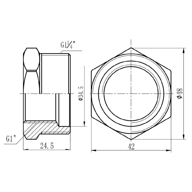Футорка Thermo Alliance Forte 1" 1/4х1" ЗВ SF3743225 — фото 2