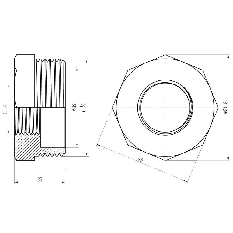 Футорка Thermo Alliance Forte 1" 1/2х3/4" ЗВ SF3744020 — фото 2