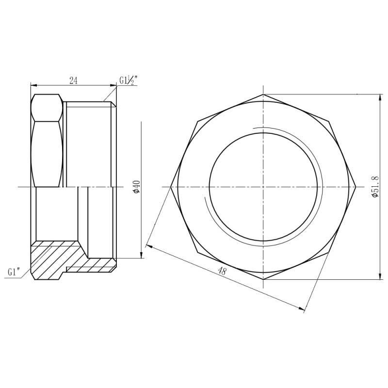 Футорка Thermo Alliance Forte 1" 1/2х1" ЗВ SF3744025 — фото 2