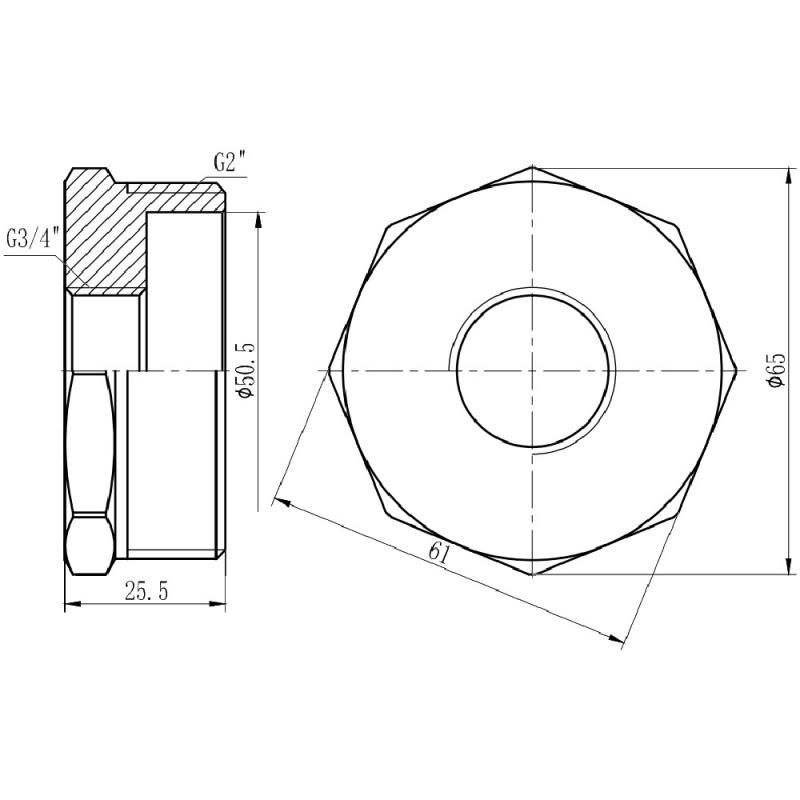 Футорка Thermo Alliance Forte 2"х3/4" ЗВ SF3745020 — фото 2