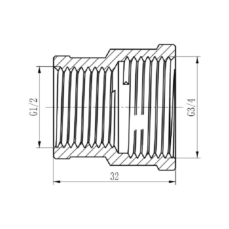 Муфта Thermo Alliance Forte 1/2" ВВ хром SF357H2015 — фото 2