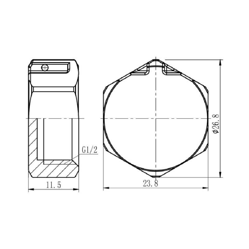 Заглушка Thermo Alliance Forte 1/2" ВР хром SF352H15 — фото 2