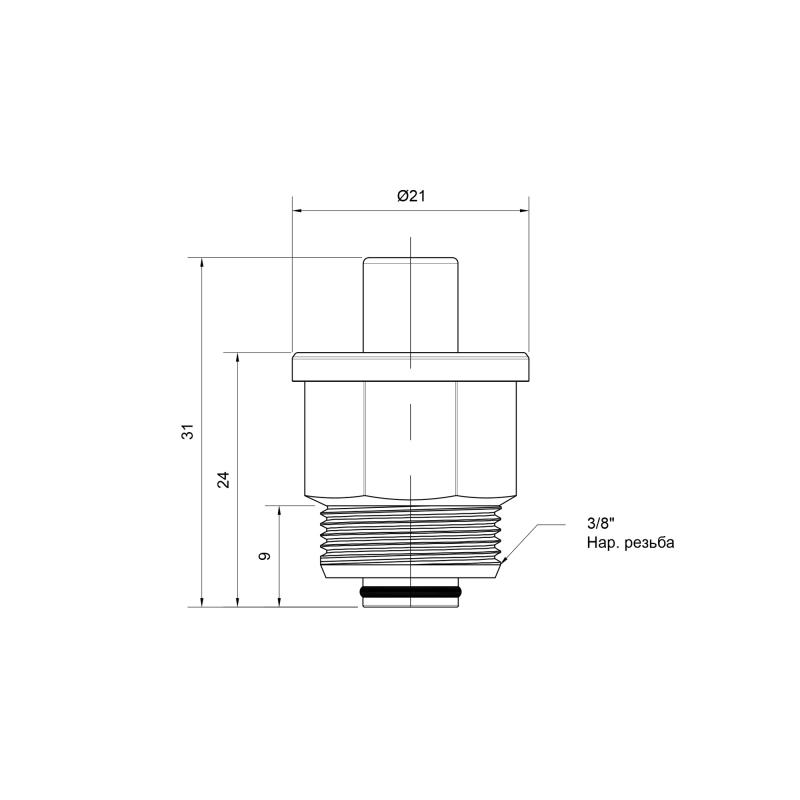 Клапан для повітровідвідника Icma 3/8" №710 — фото 2