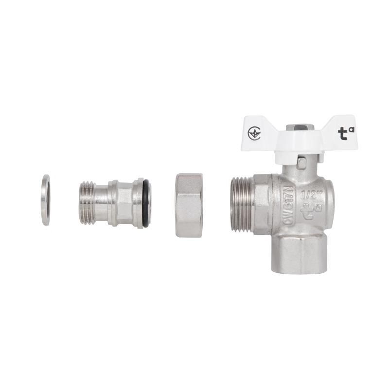 Кран кульовий "Американка" Thermo Alliance Forte 1/2" з антипротіканням кутовий SF223W15 — фото 8