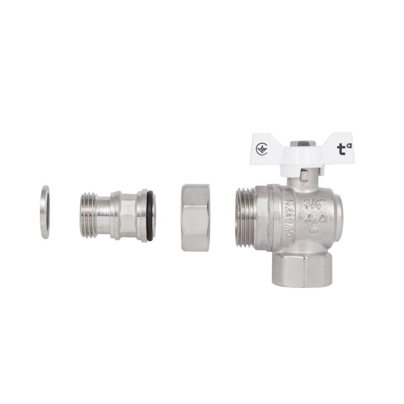 Кран кульовий "Американка" Thermo Alliance Forte 3/4" з антипротіканням кутовий SF223W20 — фото 8
