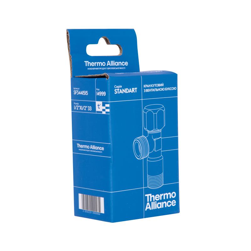 Кран кутовий Thermo Alliance Standart (ручка шестигранник) з вент.буксою 1/2"З х 1/2"З SF3441515 — фото 8