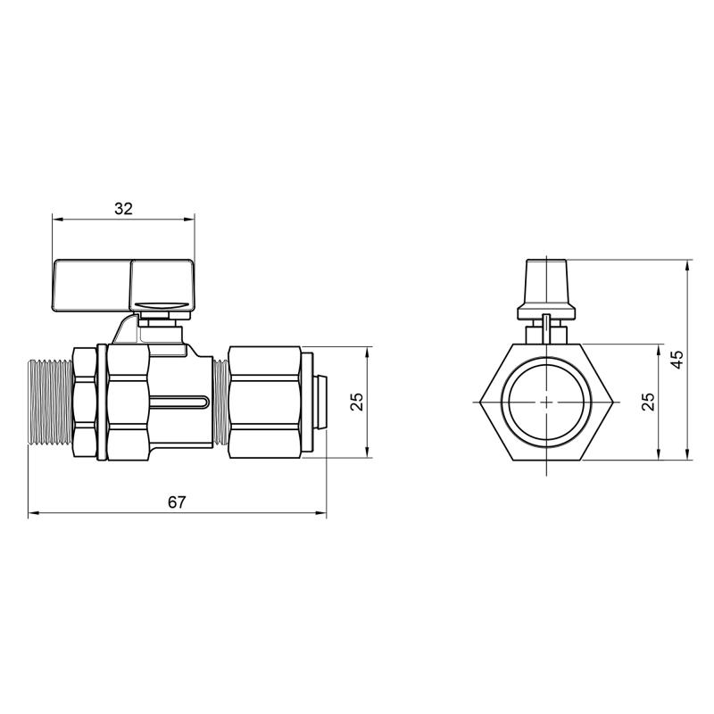 Кран кульовий обтискний Thermo Alliance Forte 16х1/2" ЗР SF262W15 — фото 2