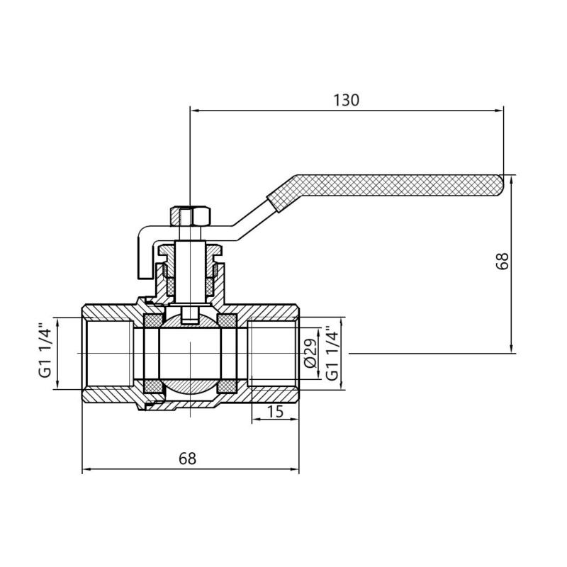 Кран кульовий Thermo Alliance Standart 1" 1/4 ВР для газу (важіль) SD600NG32PN40 — фото 2